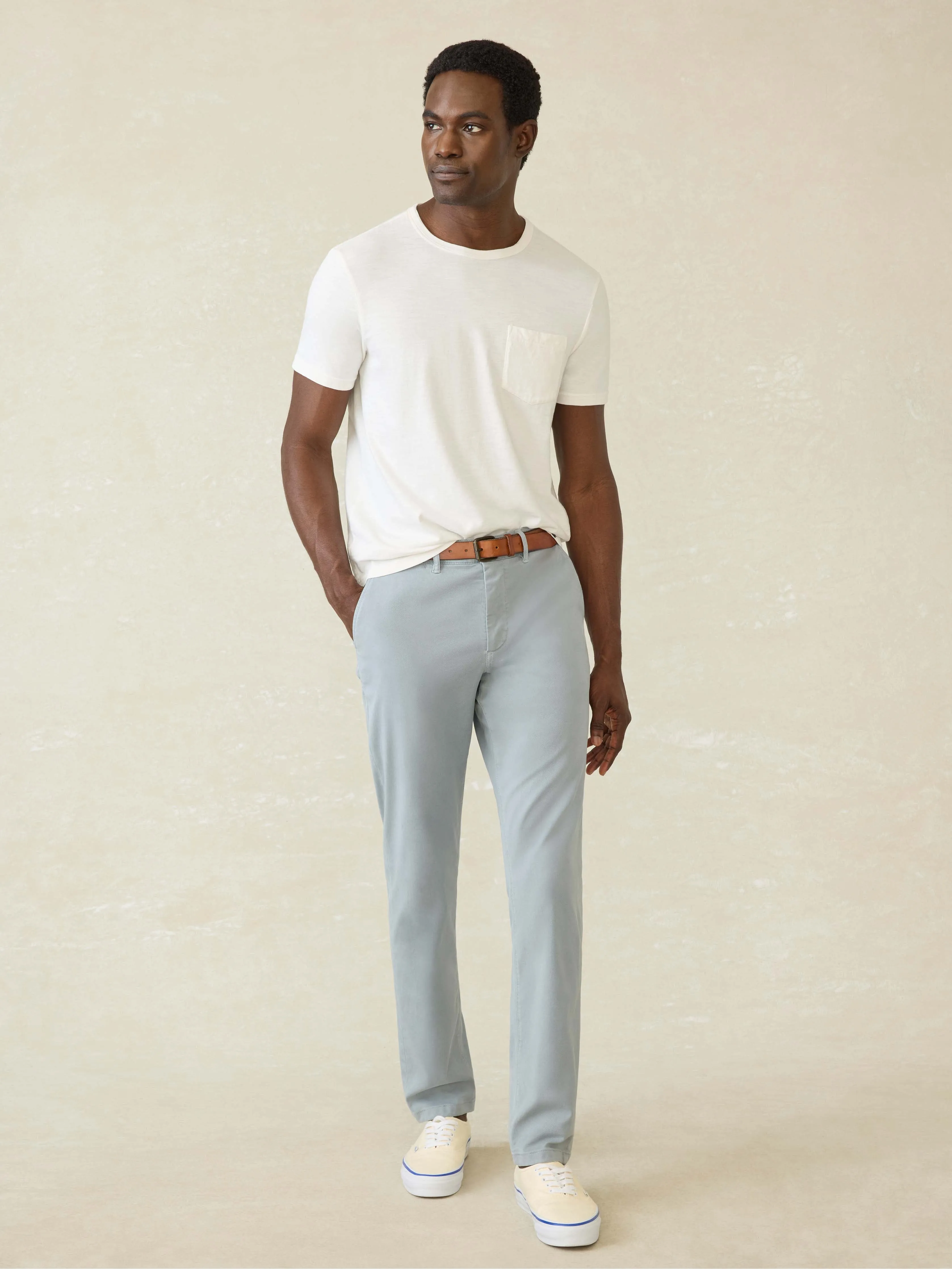 Sunwashed Regenerative Cotton Pocket Tee - White