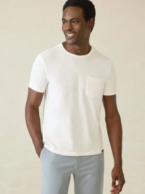 Sunwashed Regenerative Cotton Pocket Tee - White