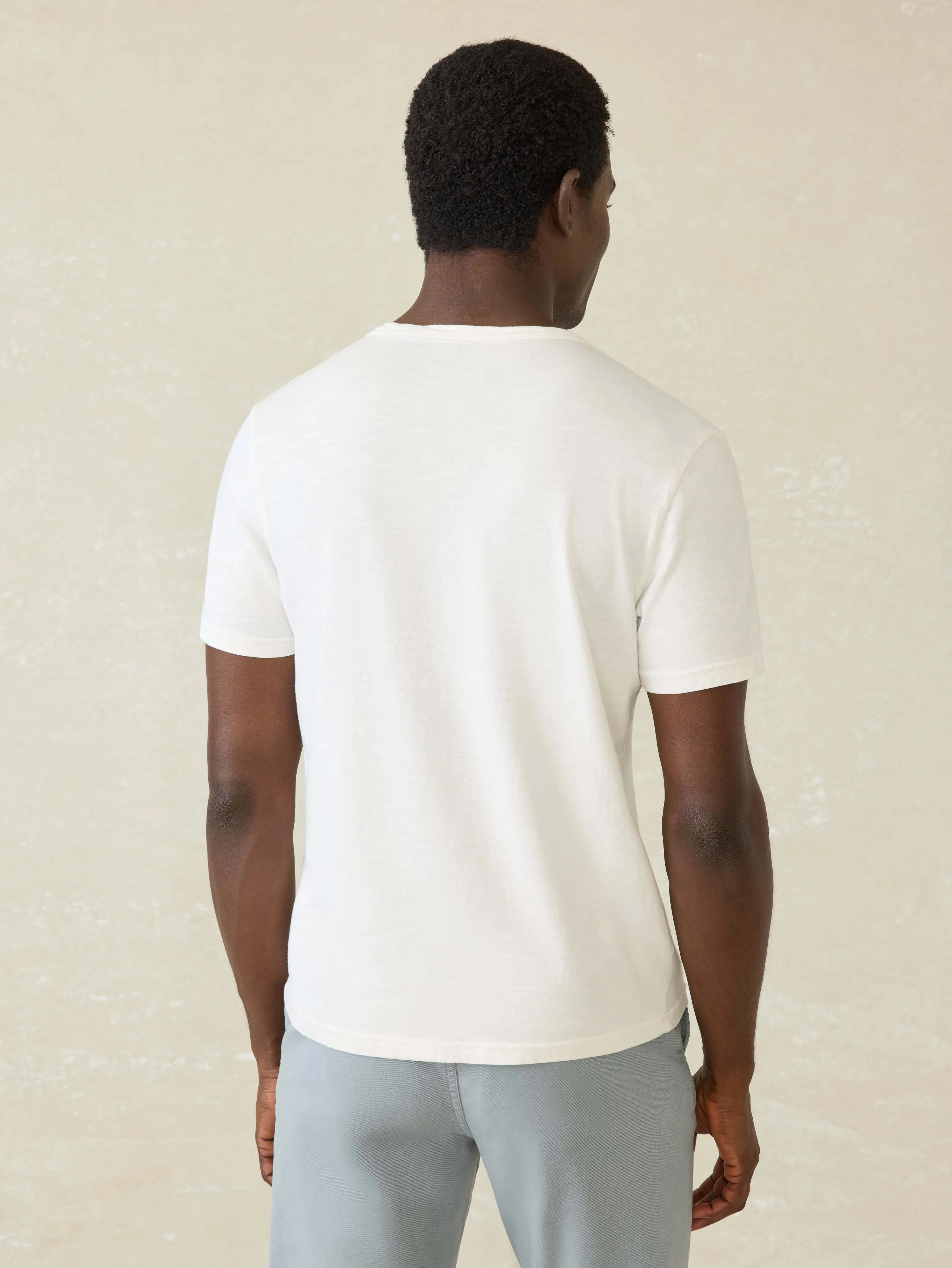 Sunwashed Regenerative Cotton Pocket Tee - White