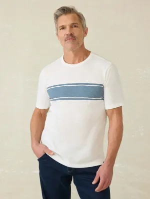 Sunwashed Regenerative Cotton Tee - White Surf Stripe
