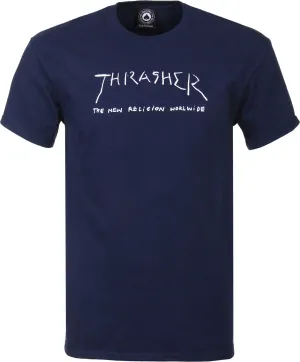 Thrasher - New Religion World Wide Tee Navy