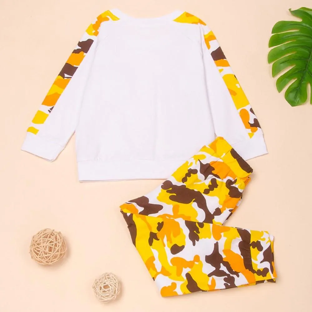 Toddler Boys Letter Printed Long Slever top & Pants Boy Wholesale Clothing