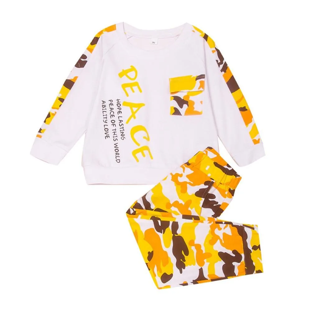Toddler Boys Letter Printed Long Slever top & Pants Boy Wholesale Clothing