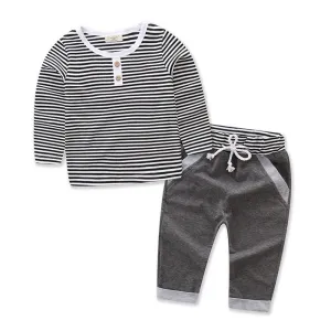 Toddler Boys Striped Long Sleeve Top & Pants Wholesale Childrens Clothing