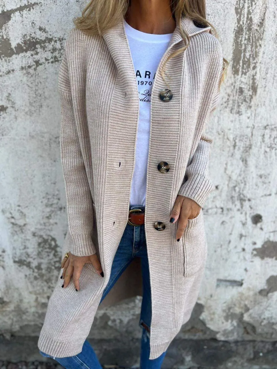 VERONICA - Chic Long Knit Cardigan