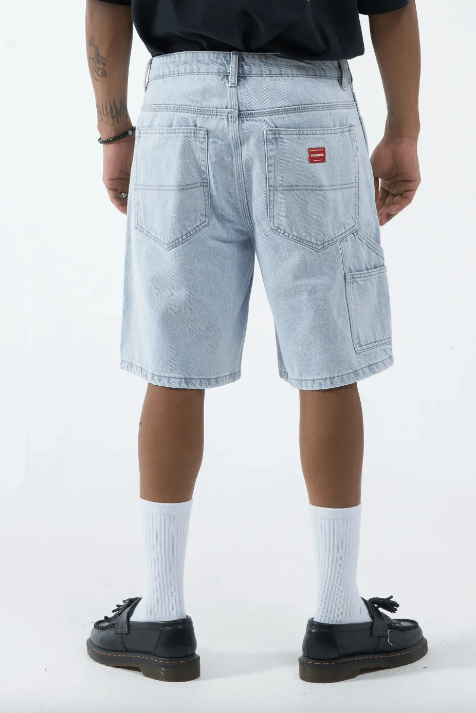 WORSHIP SUPPLIES LOUNGER DENIM SHORT - VANISH BLUE