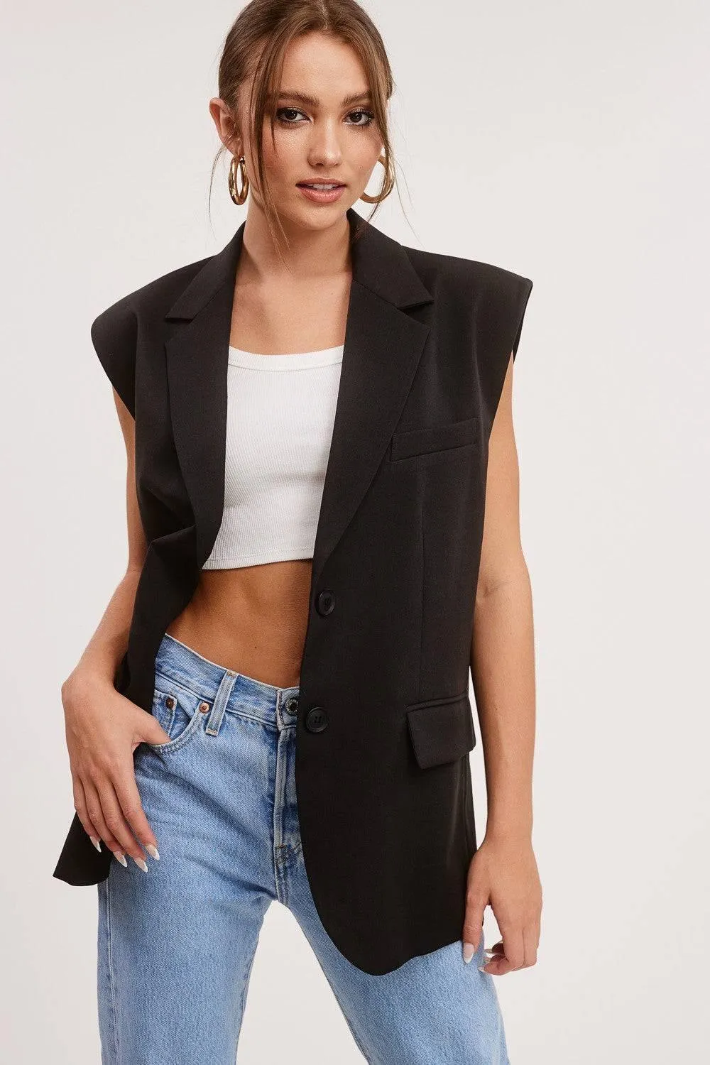 Yay Tay Chic Sleeveless Jacket  Vest