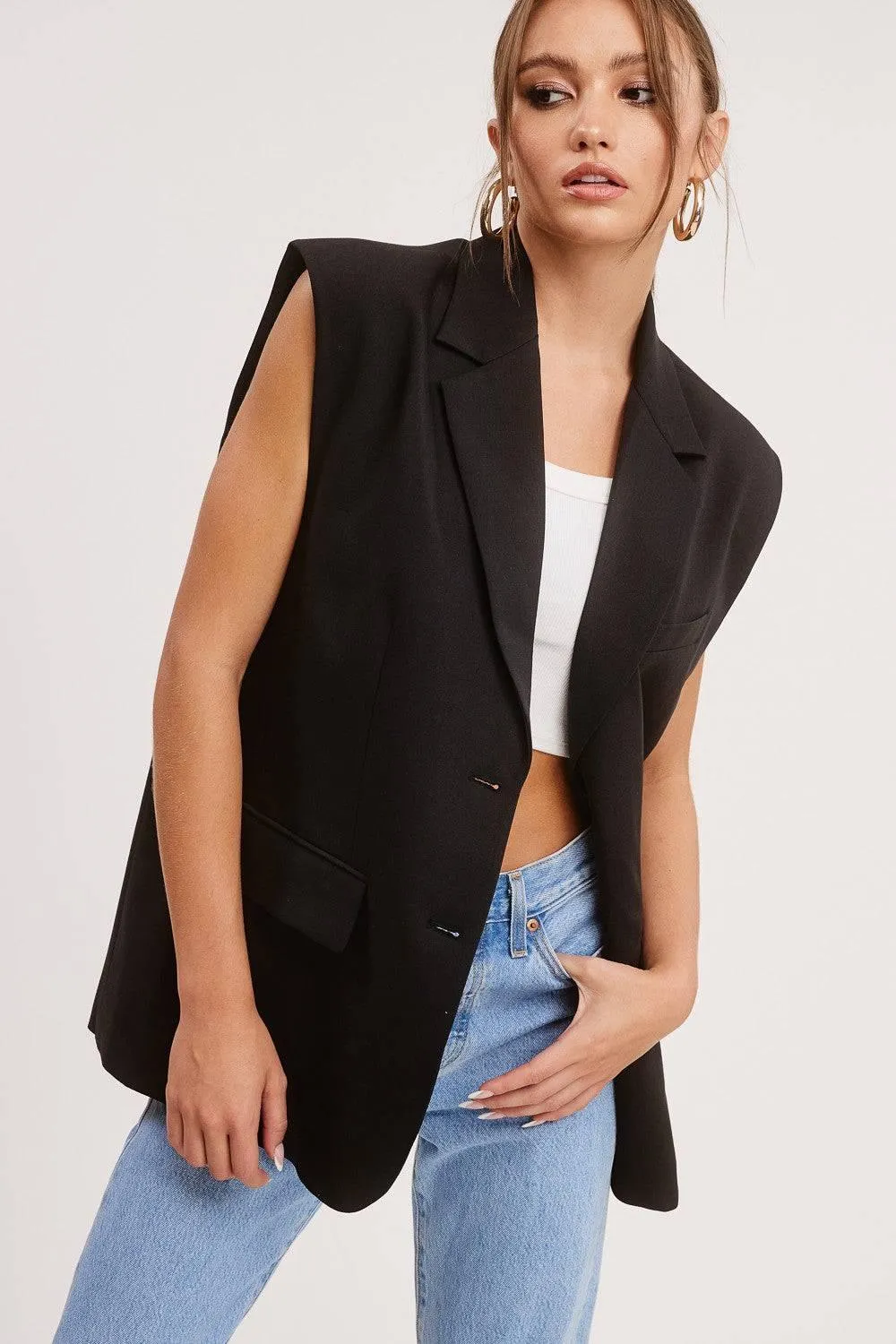 Yay Tay Chic Sleeveless Jacket  Vest