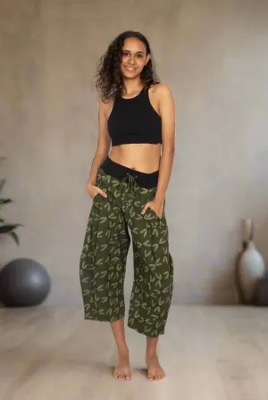 Yoga Pants - Green Dragonfly